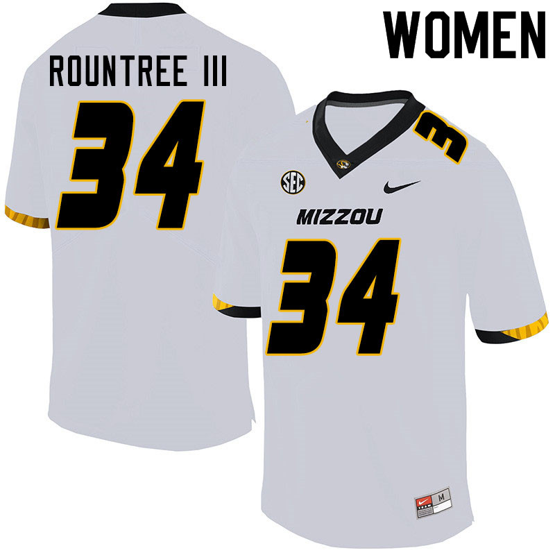 Women #34 Larry Rountree III Missouri Tigers College Football Jerseys Sale-White